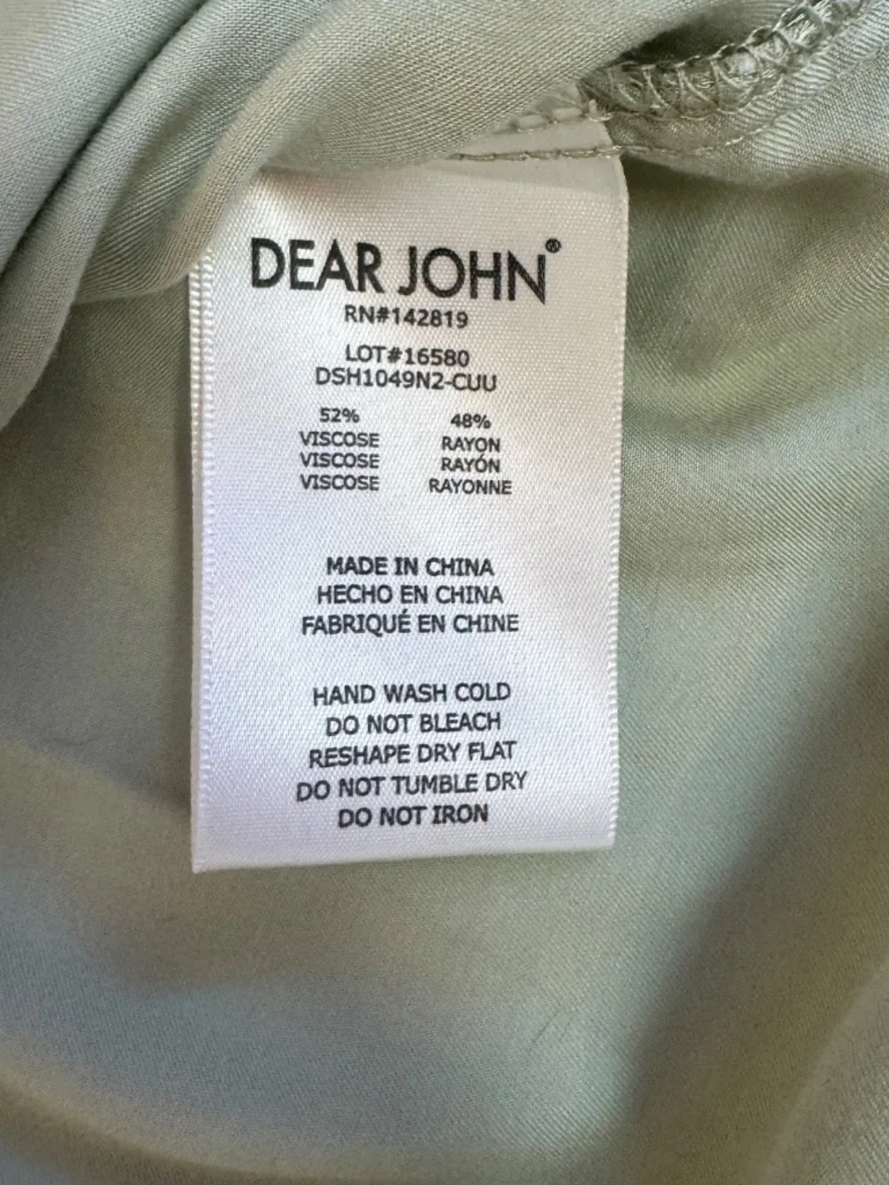 Boho Chic Dear John Denim Silky Frayed Trim Sleeveless Blouse Mint Green Med